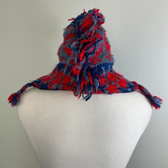 🌿4/$35🌿 OLD NAVY Red Grey Knit Dragon Skull Top Winter Hat - Picture 4 of 7